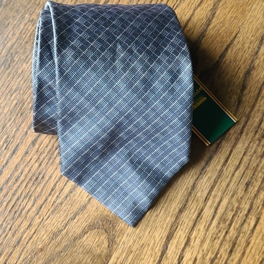 Equestrian Firenze Made in Italy 100% Silk Gray Men's Necktie Unisex Geometrical